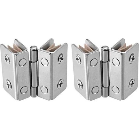 Cerniera per porta in vetro, 1 paio, per vetrine, cantinette per vini, clip per cerniere, accessori di ricambio adatti per vetro di spessore 4-8 mm -Crezuo