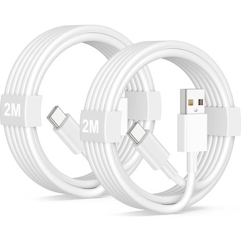 Câble Carplay pour iPhone 17 16 15 Voiture, 2M Lot de 2 Câble USB A vers USB C pour Apple Carplay et Android Auto, Câble USB C Charge Rapide pour iPhone 16E 16 15 Pro Voiture (1/5)