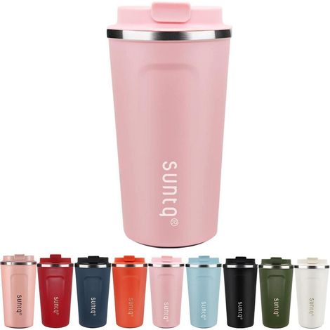 Rosa Edelstahl Kaffeebecher to go Thermobecher Doppelwand Isoliert 510ml (1/5)