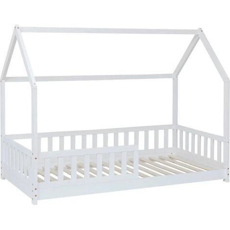 Lit Cabane Design "Bosco" 90x90cm Blanc (1/4)