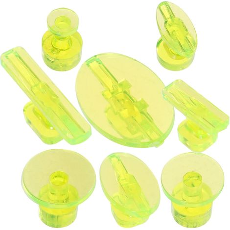 CCYKXA Kit de Débosselage Automobile 8 Pièces Outils de Réparation de Carrosserie Transparents Languettes Épaisses Jaunes Extracteur de Bosses pour Voiture et Moto Kit D’Extraction