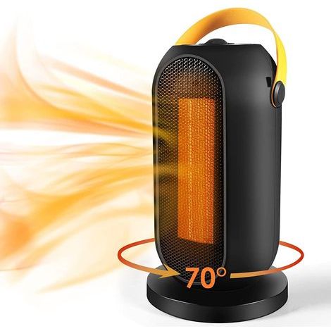 Chauffage soufflant électrique, chauffage d'appoint portable pour la maison, basse consommation, 1500 W, chauffage rapide, 3 niveaux de chaleur, chauffage céramique personnel avec protection contre la