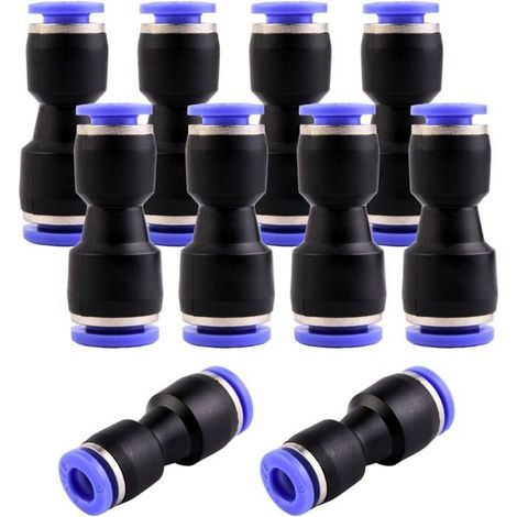 Raccords pneumatiques 8-6 mm Lot de 10 Plastique et PU Réducteur rapide Air comprimé et eau (1/5)