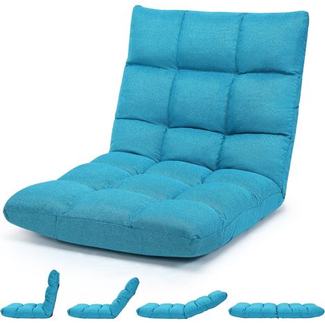 14 Position Adjustable Floor Chair Padded Gaming Sofa Recliner Lounger with Back (1/5)