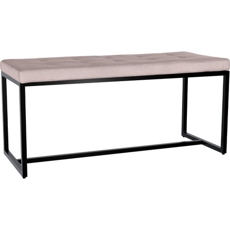 Panca Barci con struttura nera grigio chiaro Velluto