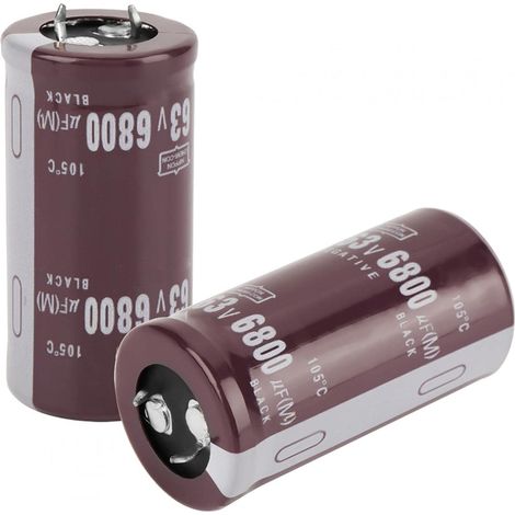 Condensateur, 2 pièces 63V 6800uF Condensateur électrolytique 25 × 50mm 105℃, Grand type de boîte, Type de borne encliquetable - Haute précision et stabilité, Très pratique et pratique (1/5)