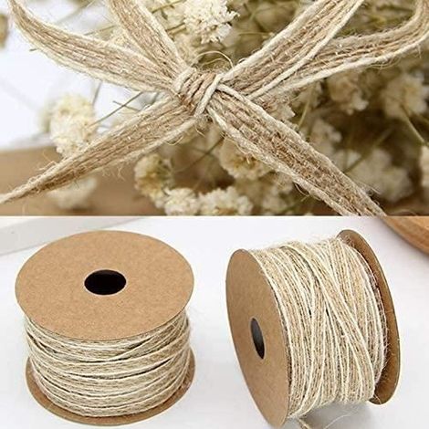 Lot de 2 Rouleaux de Ficelle de Jute Ficelle macramé Ficelle de Jardin,Corde de Jute Naturelle,Arts Artisanat Ficelle K (1/4)