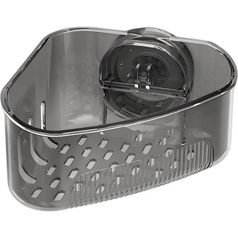 New suction cup drain basket for sink, automatic tilting filter basket for sink, sponge holder for faucet (black) (1/4)