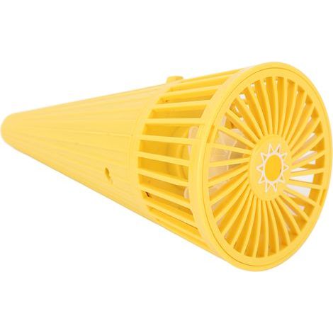 Kleiner, tragbarer, kegelförmiger Tischventilator zum Umhängen, gelb (1/5)