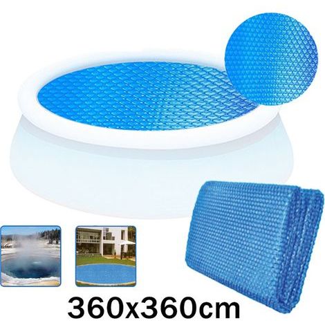 Bâche à bulles ronde 360 cm pour piscine Film solaire résistant Capacité de chauffage jusqu'à 8 °C Réduit l'évaporation et salissures (1/5)