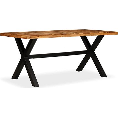Maison Exclusive - Esstisch Massivholz Akazie und Mango 180x90x76 (1/5)