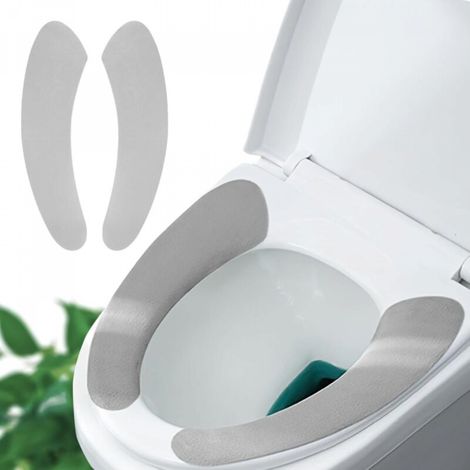 1 paire Protège-siège de toilette fin et chaud – Auto-adhésif, ajustable et découpable, confortable et facile à nettoyer (Gris) (1/5)