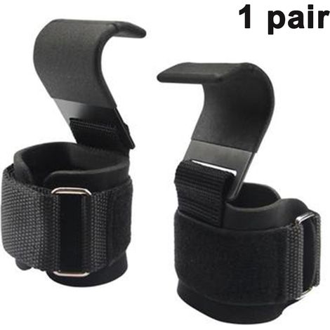 Paire sangles poignets haltérophilie avec crochets, coussinets préhension, ceinture assistance
