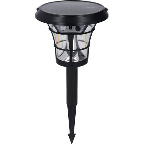 JG04401 Lampe de jardin étanche ronde à piquer, solaire avec batterie intégrée, éclairage extérieur waterproof, insert au sol, pack de 1 (1/5)