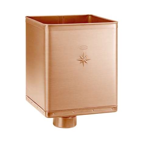 GRÖMO Kupfer Design-Wasserfangkasten CU ø100 mit Stern exzentrisch 240x240x333, 61176 (1/2)