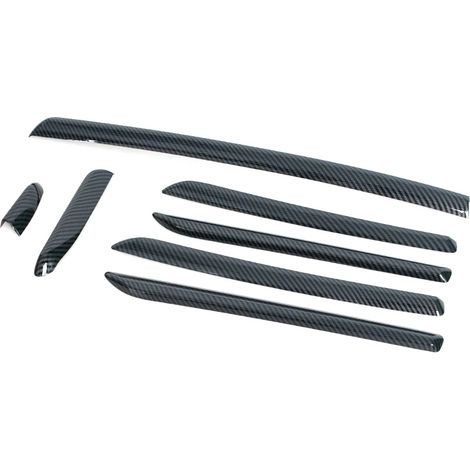 (1 jeu) Garniture de panneau de porte de console centrale gauche en fibre de carbone ABS, compatible avec Audi A3 S3 RS3 2014-2018, moulures intérieures. (1/4)