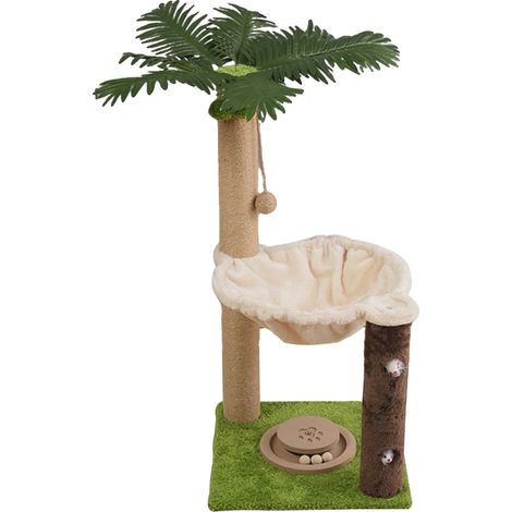 Katzenbaum, zweistöckig, Sisal-Kratzstämme, grün (1/2)