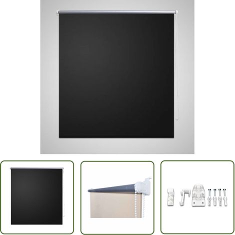 Verdunkelungsrollo 160 x 175 cm schwarz - Verdunkelung Rollo - Fensterrollo - Raffstore - Raumteiler - Schlafzimmer Rollo (1/4)
