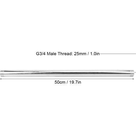 Adaptador de tubería de acero inoxidable G3/4 (50 cm) para instalaciones de gas o agua – Juego de 1 pieza (1/5)