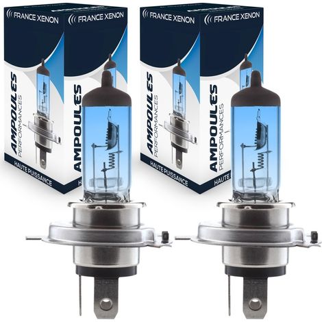 2 x Ampoules H4 100/90W 12V SUPER WHITE - FRANCE-XENON - Lampes Halogène haute puissance - pack de 2 (1/4)