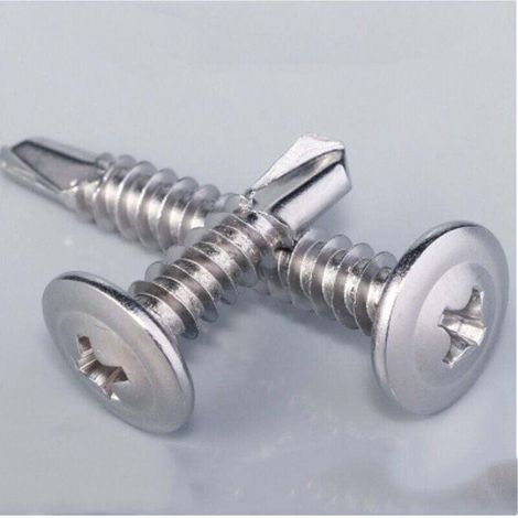 [NIEMALS VERWENDET] Packung mit 200 selbstbohrenden Blechschrauben – Breiter, gewölbter Kopf Ø 4,2 x 19 mm – Verzinkter Stahl – PH-Antrieb für Metall-Metall-Verbindungen – C44741
