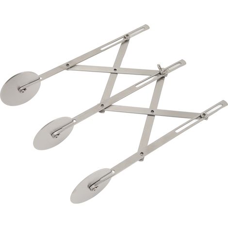 Coupe-pâte à 3 roues en acier inoxydable, découpe uniforme, coupe-pâte ronde pour découper les pâtisseries et les pâtes à pizza. (1/5)