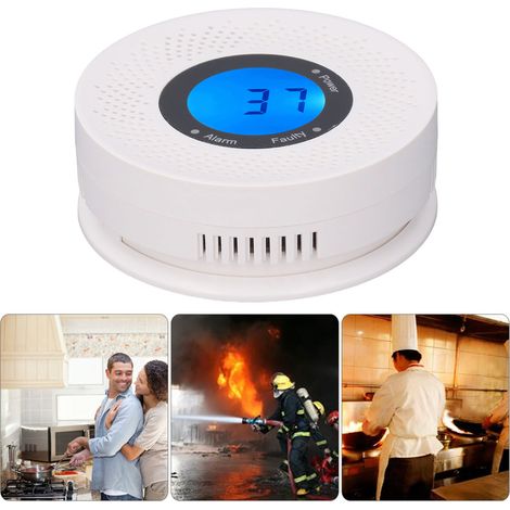 Détecteur de CO avec alarme CO, affichage numérique et alarme sonore. (1/5)