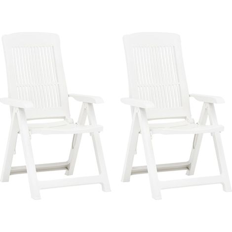 Sillas plegables reclinables, 2 unidades, plástico blanco vidaXL (1/2)