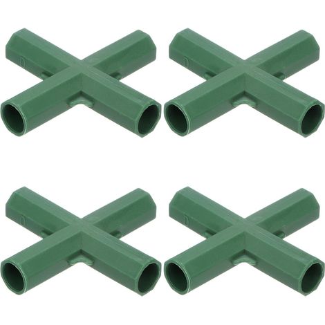 12 Stück 16-mm-Gewächshausverbinder, 4-Wege-Schlauchverbinder, ideal für Rankgitter/Markisen/Gartenstützen, Gewächshauszubehör (1/5)