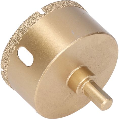 Scie cloche diamantée à tige triangulaire de 68 mm, foret en acier au carbone pour carrelage céramique, convient à la porcelaine/au verre. (1/5)