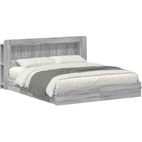 Maison Exclusive - Telaio del letto con storage Sonoma grigio 180 x 200 cm (1/5)