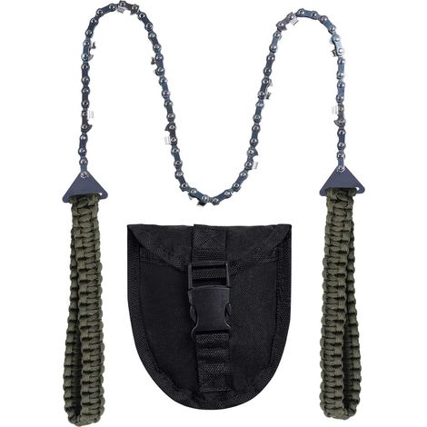 Tronçonneuse de poche avec poignée en paracorde - Tronçonneuse pliante - Équipement de secours pour les activités de plein air et la survie - Idéale pour le camping, la chasse, la randonnée, le sciage (1/3)
