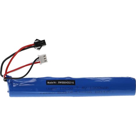 vhbw batteria con SM-2P per modellismo per es. macchine da corsa, elicotteri, aerei (1300mAh, 7,4V, Li-Ion, 131 x 18,5 mm)