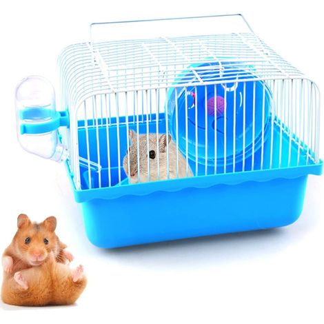 Hamster Pet Cage,Hamster Habitat Travel Hamster Cage Hamster Villa Hamster Cage Portable Translucent Cage For Small Animal Hamster Plastic Practical Cage For Gerbil Mouse Hamster(23x17x15cm)