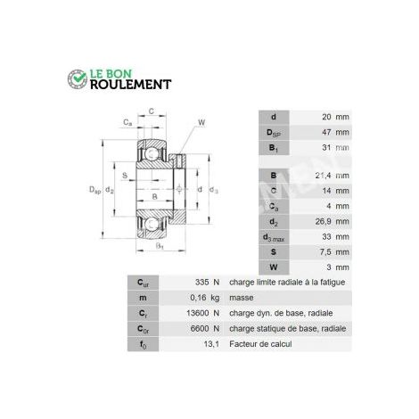 Roulement de palier GRAE20-NPP-B-INA