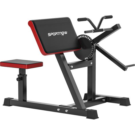 Banc de musculation pour biceps avec siège réglable, repose-coudes et support pour poids, noir (1/5)