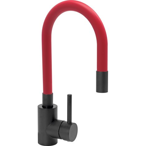 Küchenarmatur Flexible BLACK, rot, Wasserhahn, Spültischarmatur
