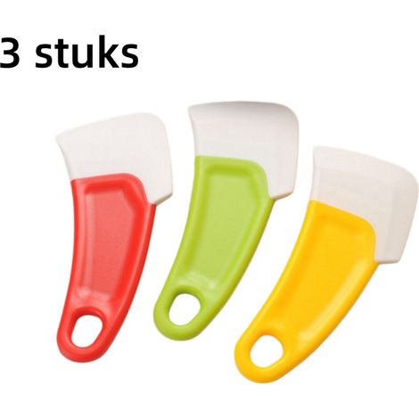 Set de 3 accessoires de cuisson, grattoirs en silicone pour plaque de cuisson et fond de casseroles, ustensiles de cuisine, dimensions 15 x 6 cm, multicolore (1/5)
