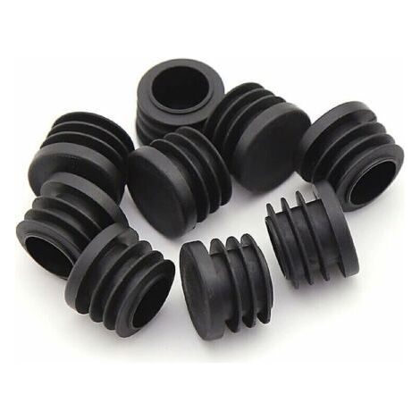 Tapones para sillas, tapones redondos de plástico, 30 tapones negros para tubos de sillas, tapones redondos de deslizamiento para sillas, protectores para muebles, tapones para tubos de sillas o de pa (1/4)