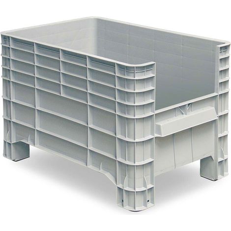 BRB Volumenbox mit 4 Füßen, LxBxH 1030x630x670 mm, Inhalt 276 Liter, Eingriff BxH 400x285 mm an einer Stirnseite (1/3)
