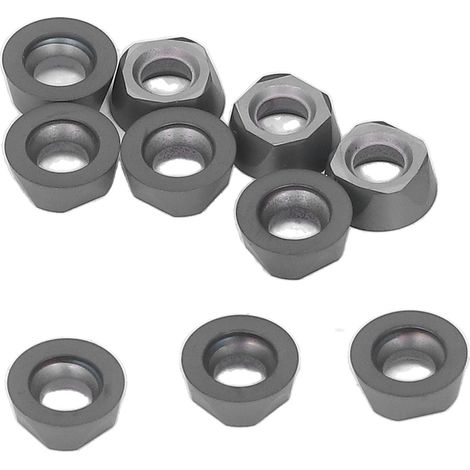 10PCS Plaquettes Carbure Rondes Revêtement Noir Fraisage Tournage CNC Outil de Coupe RPMT10T3MOE-P (1/5)