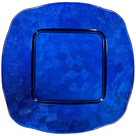 SOTTOPIATTO IN VETRO COLORATO BLU 30X30CM