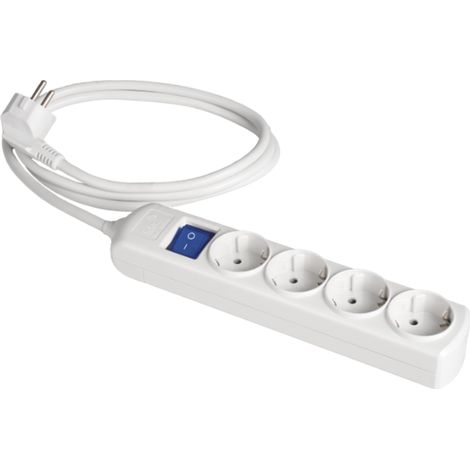 Prolongador 4 tomas bipolar 16A 250V con obturador+interruptor SOLERA 18014IL (1/2)