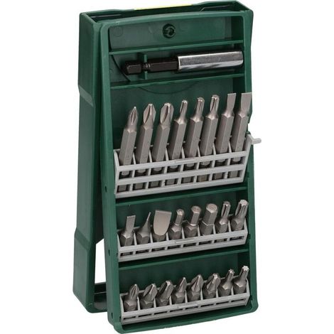 Accessoires pour tournevis, coffret de 25 embouts de tournevis (plat, Phillips, Torx, hexagonaux). (1/5)