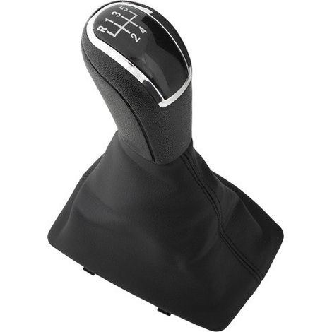 Pomello del cambio a 5 marce nero per Audi A4 B8 07-15 + cuffie nere (1/5)