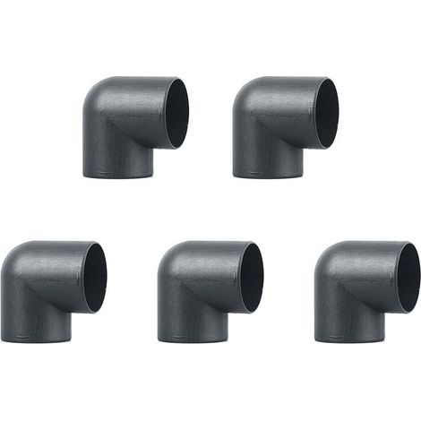 Adatto per 5 connettori a gomito a L per tubi di scarico per condotti di riscaldamento aria auto da 75 mm, compatibile con Webasto Eberspaecher