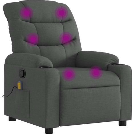 Maison Exclusive - Massage-Relaxsessel, Stoff, Dunkelgrau (1/5)