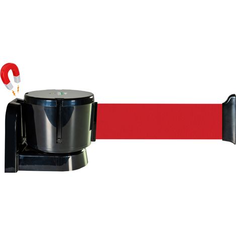 Enrouleur mural magnétique grande longueur avec sangle rouge 12m x 50mm - 2811064 (1/2)