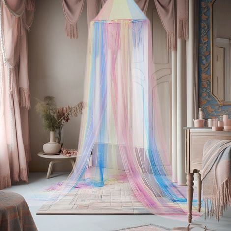 Mosquitera Rainbow Princess para camas individuales y dobles, cúpula de malla fina, 60x250x1250cm, ideal para viajes y el hogar - OTROS (1/4)
