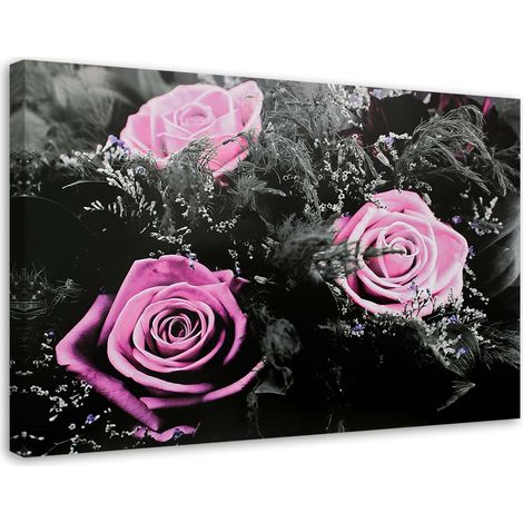 Tableau sur toile Roses roses Nature Fleurs 60x40 (1/5)